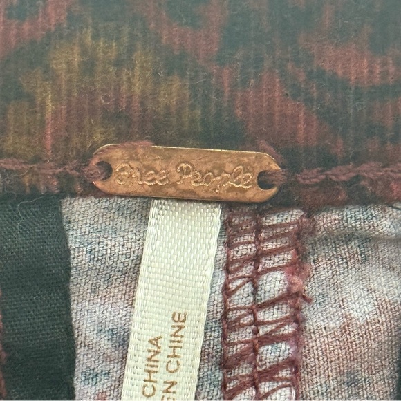 NWOT Free People Brocade Crop Flare Pants Red Multicolor Size 2 - Picture 10 of 12